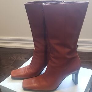 Elegant Cognac Leather Boots